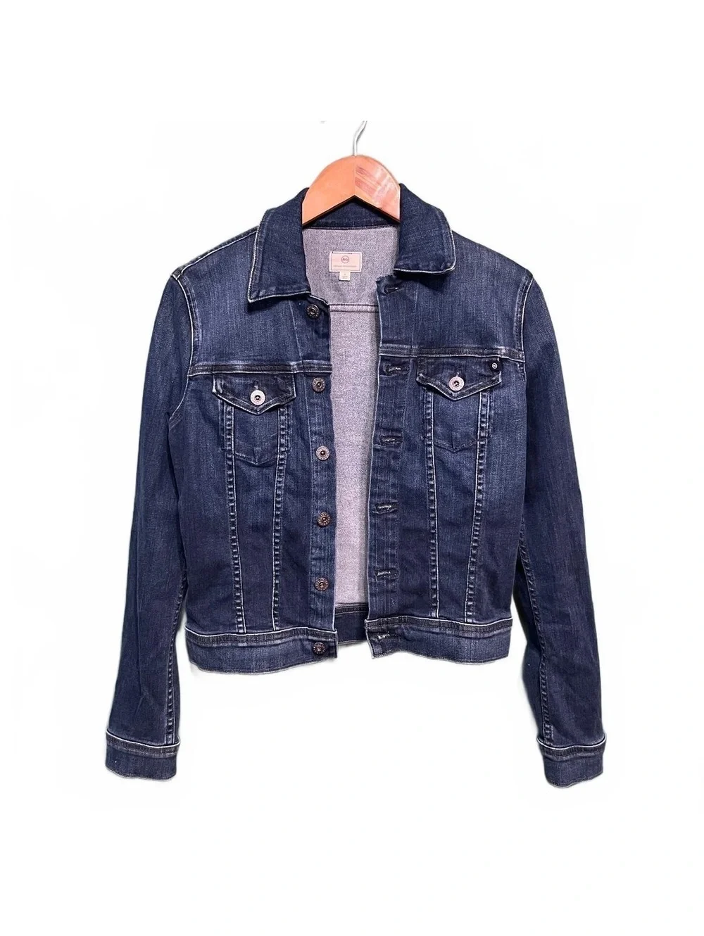 AG Adriano Goldschmied Blue Denim Jacket Size S Dark Wash Jean Jacket Classic